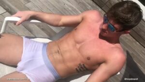 JustTheGays thumbnail for Jerking off in the pool TroyxBrandt