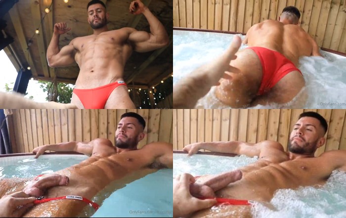 thumbnail for Reece Hunk – fooling around and worship in the hot tub