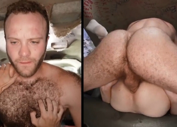 JustTheGays thumbnail for Young guy gets fucked by a hairy guy in the back of the van