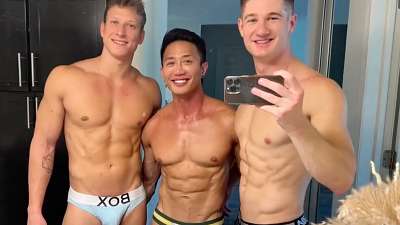 JustTheGays thumbnail for Bryce Jax and James Cassidy have a threesome with Jkab Ethan Dale