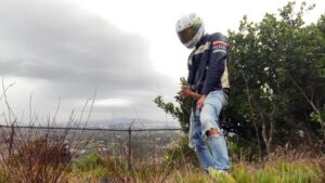 JustTheGays thumbnail for Jerking off outside in my motorbike gear Julian Jaxon