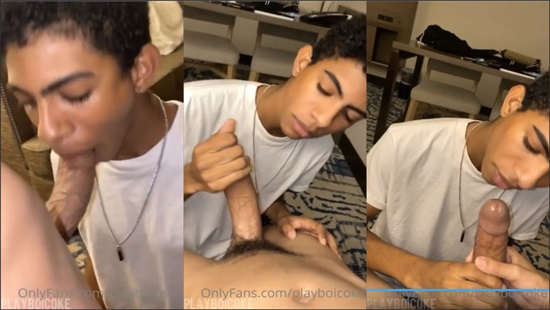 JustTheGays thumbnail for playboicoke – a hot blowjob