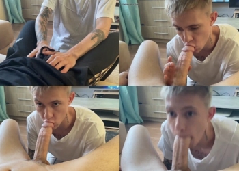 JustTheGays thumbnail for Twink sucks on his boyfriend’s cock