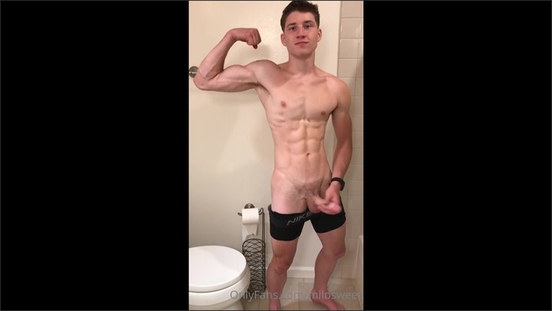 JustTheGays thumbnail for Quick jerk off in the bathroom milosweet