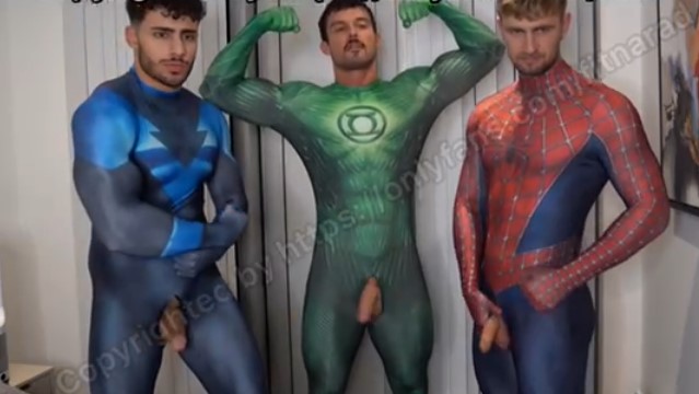 thumbnail for FitNard, MrMuscle, and DaanMr jerk off while in costumes