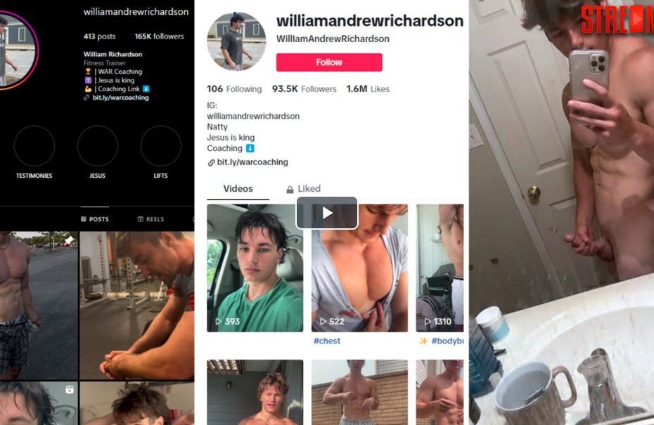 JustTheGays thumbnail for Fitness influencer William Richardson – leaked jerk video