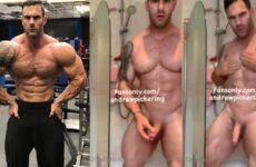 JustTheGays thumbnail for Bodybuilder Andrew Pickering naked in shower