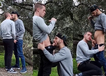 JustTheGays thumbnail for adrigomezbarrenetxea – blowjob exchange in the park