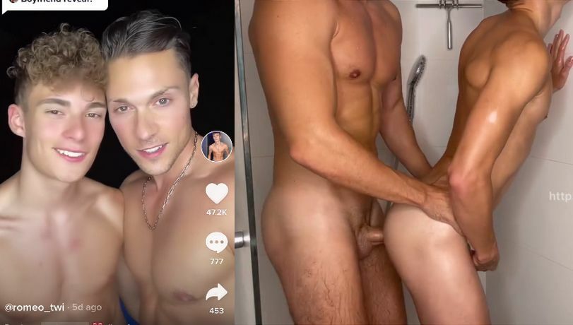 thumbnail for Romeo Twink and ValentinoBoy fuck in the shower