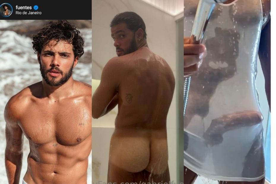 thumbnail for Brazilian actor GabrielFuentes shows off his hard dick in the shower