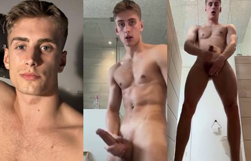 JustTheGays thumbnail for Blonde fit guy jerk compilation