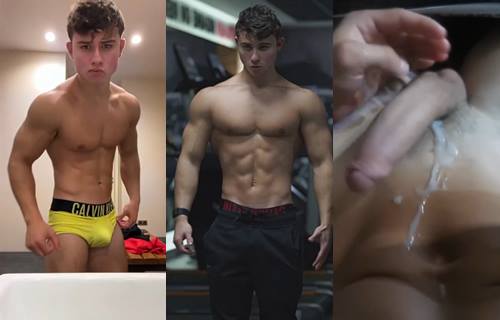 JustTheGays thumbnail for Young bodybuilder masturbation video