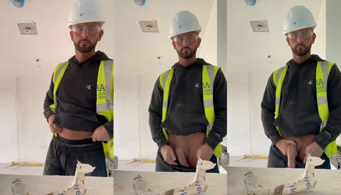 thumbnail for Clip of a construction worker showing off his massive cock