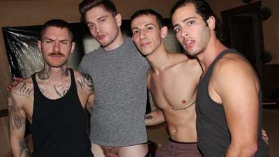 thumbnail for Pool Bottoms – Jay Tee, Zak Bishop, Des Irez and Brett Baker group fuck – PigBottoms