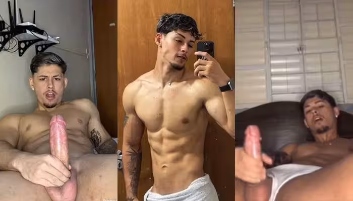 JustTheGays thumbnail for Alex Mendes (Alexwm10) – a late night jerk off in bed