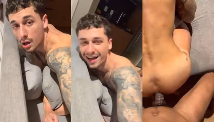 JustTheGays thumbnail for Fucking a tatted cutie on the sofa