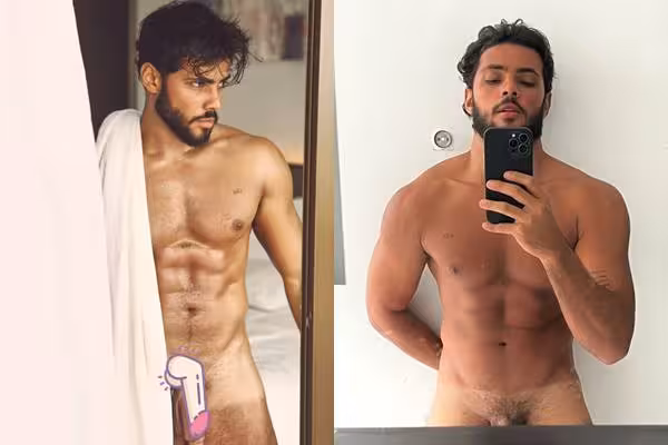 JustTheGays thumbnail for Gabriel Fuentes jerks off his cock and cums