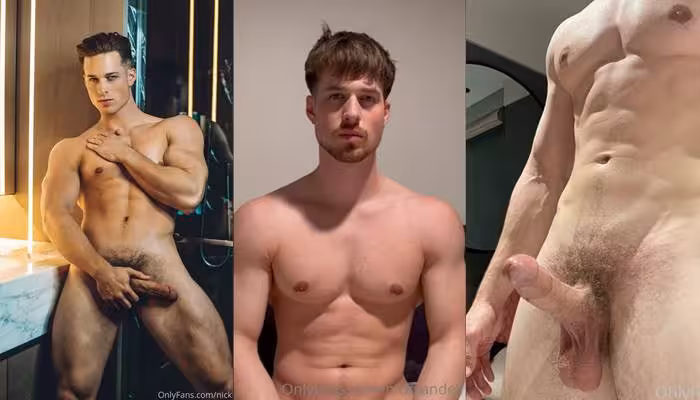 JustTheGays thumbnail for Nick Sandell jerks off his rock-hard cock in the bathroom and shows you his hole