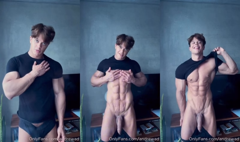 JustTheGays thumbnail for Slowly stripping while showing off my muscles and cock – Andrewad
